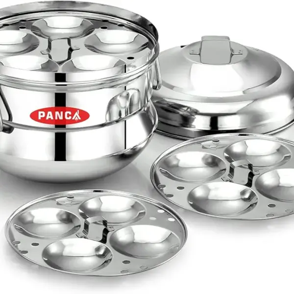 PANCA Stainless Steel Idli Maker 3 Plate 13 Idli Panai Premium Idli Cooker With Steel Handles Fresh Idli Steamer Kitchen Utensil Essentials 33% off