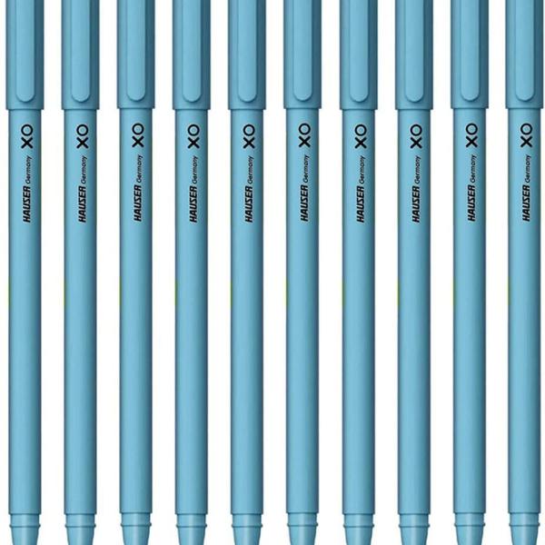 HAUSER XO Ball Pen | Tip Size 0.6 mm | Comfortable Grip With Smudge Free Writing Ball Pen (Pack of 10, Ink Color - Blue)
