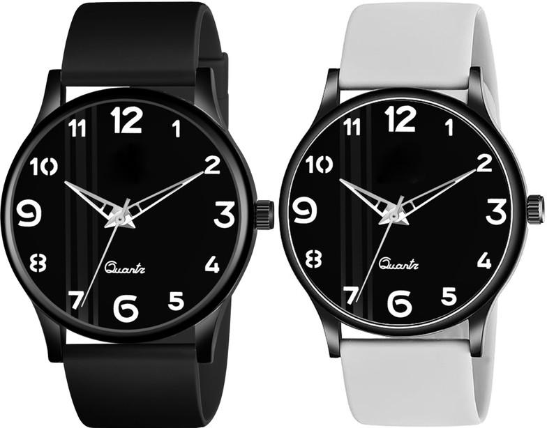 just like Comb watch,boy watch, men watch, wrist watch, black watch Analog Watch  - For Men Set Of 2 Rubbers Strap Analog Wrist watches For Boy And Men