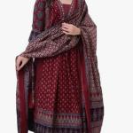 KLOSIA Women's Rayon Printed Anarkali Kurta and Pant with Dupatta Set