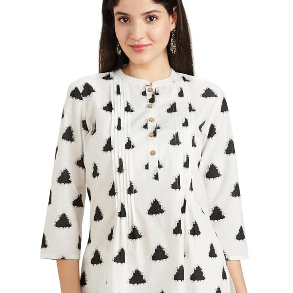 Myx Women Cotton Printed A-line Short Kurti (Available in Plus Sizes)