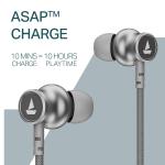 Boat Rockerz 113, 40H Battery, Dual Pair, Fast Charge, ENx Tech, Stream Ad Free Music via App Support, Magnetic Buds, Bluetooth Neckband, Wireless with Mic in Ear Earphones (Ash Grey)