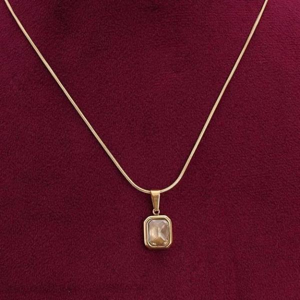 PALMONAS Everyday Exquisite Yellow Stone Gold Necklace for Womens - Waterproof & Anti-Tarnish