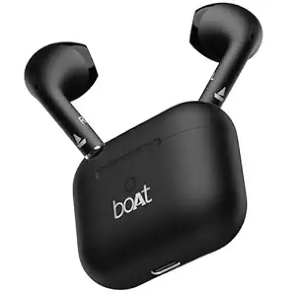 Boat Airdopes Joy, 35Hrs Battery, Fast Charge, IWP Tech, Low Latency, 2Mic ENx, Type-C Port, v5.3 Bluetooth Earbuds, TWS Ear Buds Wireless Earphones with mic(Jet Black)
