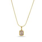 PALMONAS Everyday Exquisite Yellow Stone Gold Necklace for Womens - Waterproof & Anti-Tarnish