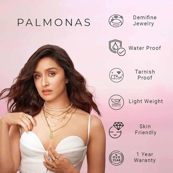 PALMONAS Everyday Exquisite Yellow Stone Gold Necklace for Womens - Waterproof & Anti-Tarnish