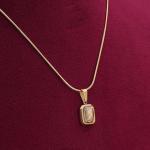 PALMONAS Everyday Exquisite Yellow Stone Gold Necklace for Womens - Waterproof & Anti-Tarnish