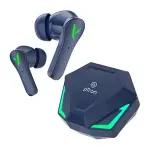 pTron Bassbuds Rogue W/ 40Ms Low-Latency Gaming,Clear Calls,50Hrs Playtime,Pristine Sound,V5.3 Bluetooth in Ear Headphones,Snug-Fit,RGB Lights,Touch Control,Voice Assist,IPX5 Water Resistant (Navy)