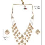 ZAVERI PEARLS Ethnic Kundan & Pearls Multi Layers Bridal Necklace Set For Women-ZPFK8689