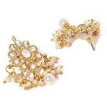 ZAVERI PEARLS Ethnic Kundan & Pearls Multi Layers Bridal Necklace Set For Women-ZPFK8689