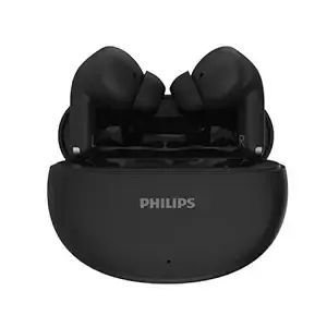 hilips TAT1269 Bluetooth Truly Wireless in Ear Earbuds with mic, 13mm Drivers, Bluetooth 5.4, 40H Playtime, IPX5, Fast Charging, Touch Controls, Voice Assistant, Mono Mode, LED Indicator (Deep Black)