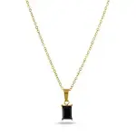 PALMONAS Black Stone Necklace for Women - Gold Plated Necklace Chain, Waterproof & Anti Tarnish Jewellery | Gift For Women & Girls