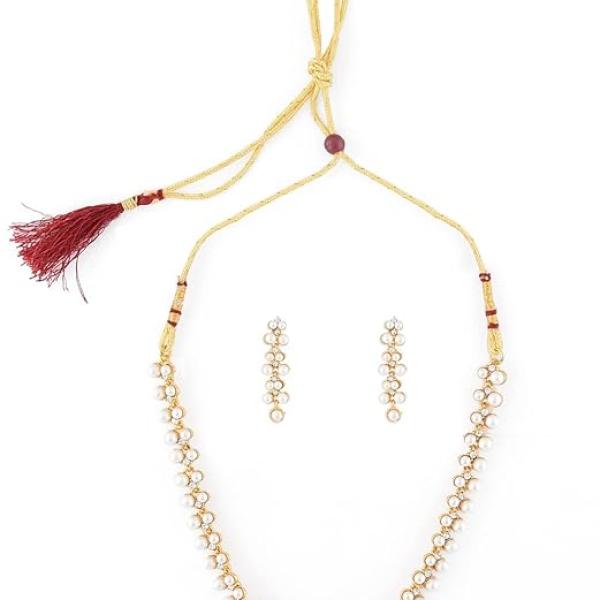 ZAVERI PEARLS Contemporary Look Pearls Choker Jewellery Set For Women-ZPFK9439