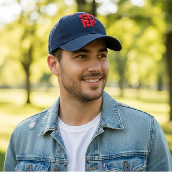 MR.XY Boy's Embroidery Cotton Cap (Navy Blue) : 1 Unit