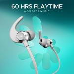 Boat Rockerz 255 Pro+, 60H Battery, Fast Charge, IPX7, Dual Pair,Low Latency,Magnetic Buds, Stream Ad Free Music via App Support, in Ear Bluetooth Neckband, Wireless with Mic Earphones (Moon White)