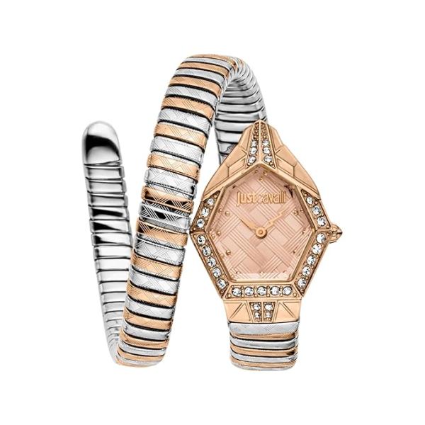 Just Cavalli Signature Snake Womens Stainless Steel Rose Gold Color Watch - JC1L303M0065