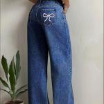 Nifty Women's Denim Stretchable High Waist Light Wash Baggy Jeans || Back Pocket Bow tie Detail
