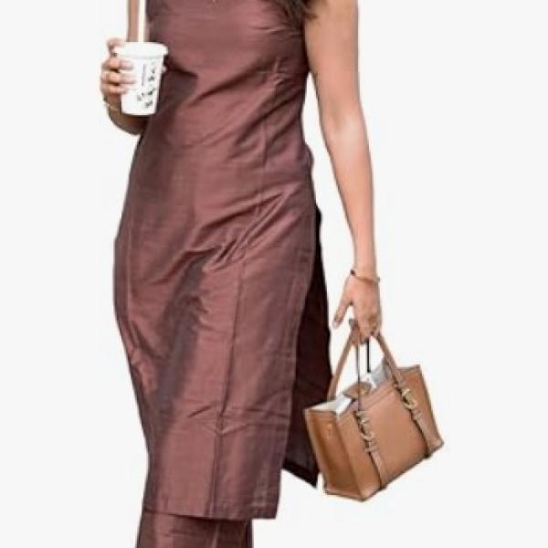 ANNI Designer Women’s Rayon Viscose Straight Solid Kurta with Palazzo Set | Sleeveless Ethnic Wear | Comfortable Two Piece Outfit for Office, Casual & Daily Use