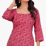 Women’s Pure Cotton Printed Straight Top I Stylish Short Kurta I Ethnic Kurti Top for Office & Casual Wear