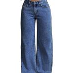Nifty Women's Denim Stretchable High Waist Light Wash Baggy Jeans || Back Pocket Bow tie Detail