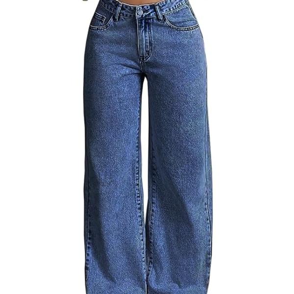 Nifty Women's Denim Stretchable High Waist Light Wash Baggy Jeans || Back Pocket Bow tie Detail