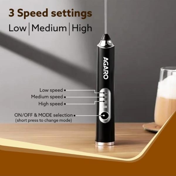 Agaro Royal Milk Frother - 3 Speed Electric Frother : 1 Unit