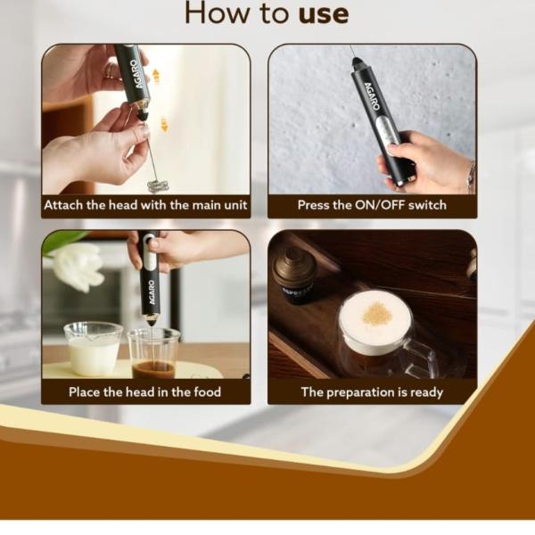 Agaro Royal Milk Frother - 3 Speed Electric Frother : 1 Unit