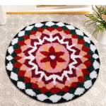 Elegant weavers rangoli round mat-multi colour:60X60cm