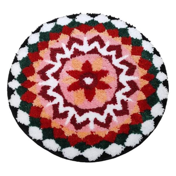 Elegant weavers rangoli round mat-multi colour:60X60cm