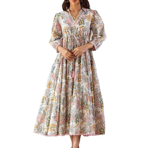 GRECIILOOKS Stylish Women Derss | One Piece Long Sleeve Maxi Dresses for Women Multicolour