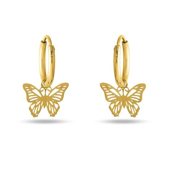 PALMONAS Sylvia Butterfly Hoop Earrings for Women - Gold Plated Stainless Steel Earrings, Gift for Women & Girls | Waterproof & Anti Tarnish Earrings, Jewellery for Women
