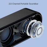 Boat Aavante Bar 490 10W Signature Sound, Dual Full-Range Drivers,7 HRS Battery, Built-in Mic,2.0 CH, TWS Feature,Multi Connect, Bluetooth Sound Bar, Soundbar Speaker (Classic Black)