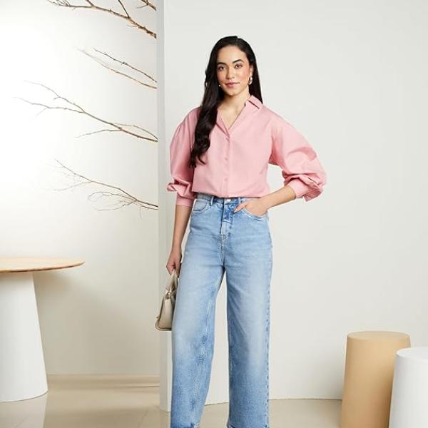 Symbol Premium Women's Baggy Wide Leg Jeans (High Waist | Ankle Length) (Available in Plus Sizes)