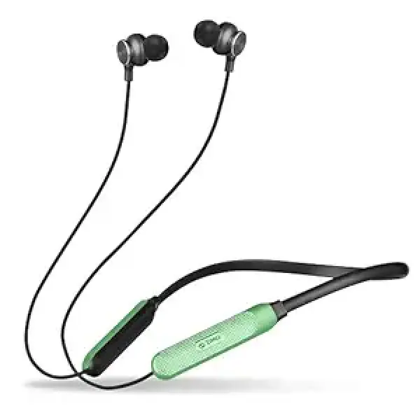 Zimo AeroFlex Bluetooth 5.2 Wireless in-Ear Headphones, 18Hrs Playtime, Deep Bass, HD Calls, Dual Device Pairing, Voice Assist, Type-C Fast Charge Wireless Neckband, IPX4 (Green & Active Black)