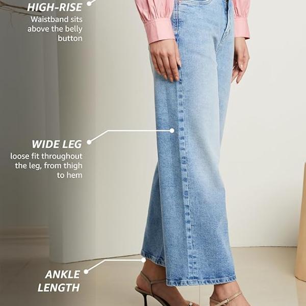 Symbol Premium Women's Baggy Wide Leg Jeans (High Waist | Ankle Length) (Available in Plus Sizes)