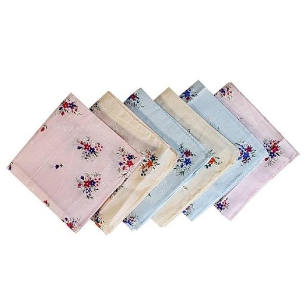 No Fuss Women's Hanky - Multicolor : 6  Pieces
