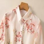 Gufrina Women's Pink Floral Printed Button Down Western Shirt with Collared Neck and Half Sleeves in Relaxed Fit Style