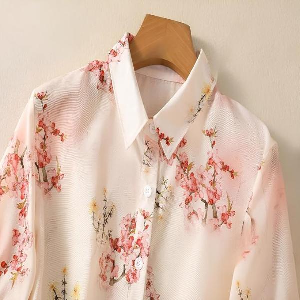 Gufrina Women's Pink Floral Printed Button Down Western Shirt with Collared Neck and Half Sleeves in Relaxed Fit Style