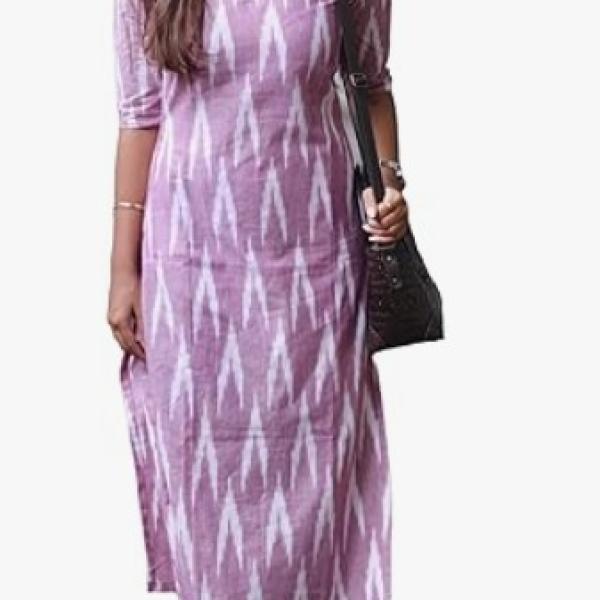GoSriKi Women's Cotton Ikat Print Kurta Set | Soft Fabric | Stylish Ethnic Suit