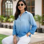 Women's Korean Style 3/4 Sleeve Oversized Button Down|| Workwear Top Shirt for Office & Casual Wear Women Shirt || Shirt for Woman || Top for Women (L-98-101)