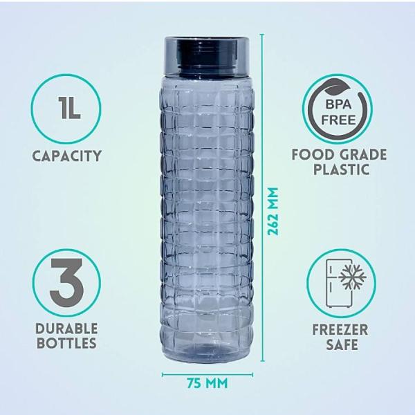 Steelo solitaire bottle (Grey)1L-Set of 3:1 unit