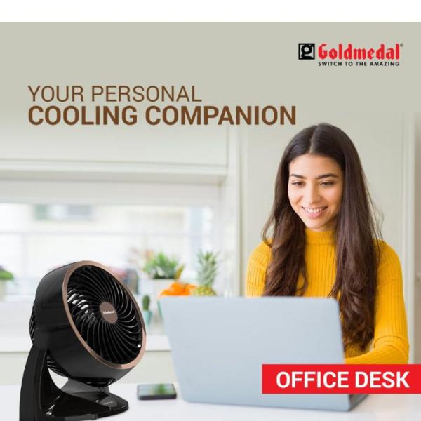 Goldmedal i-fresh 2 in 1 electric personal fan 230mm-Black:1 unit