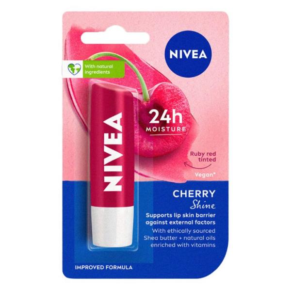 Nivea cherry shine caring lip balm :4.8 g