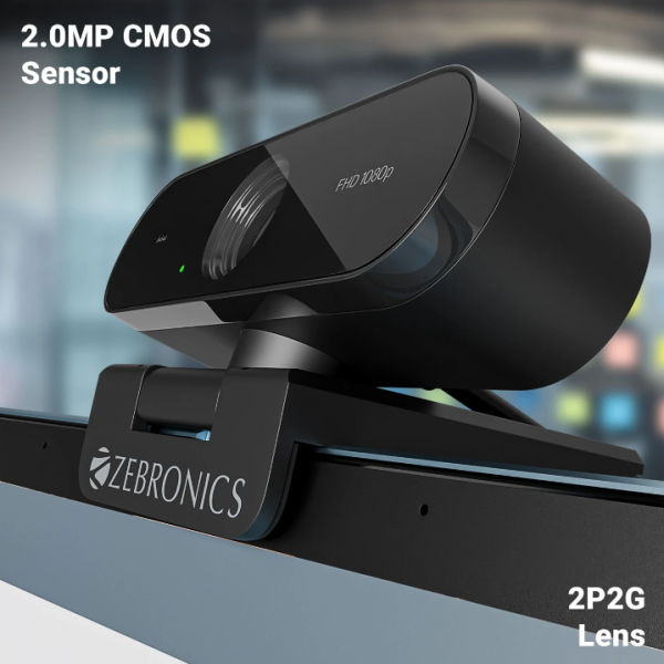ZEBRONICS Zeb-Live PRO Full HD Webcam 1080p, with Microphone, Night vision, Ethernet Connectivity (Black)