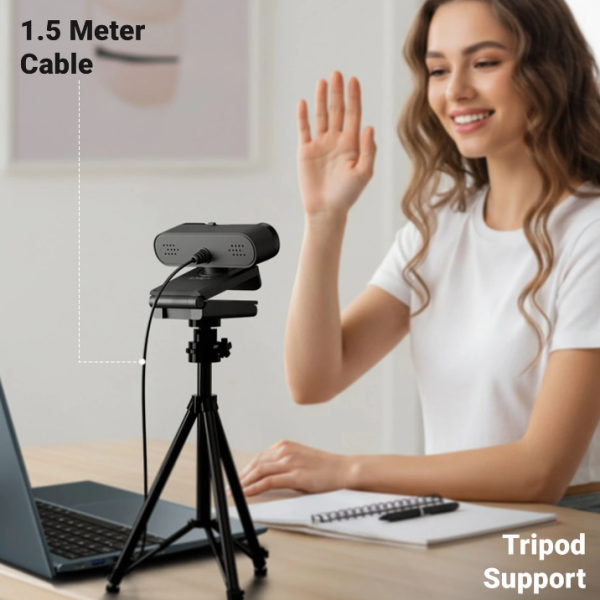 ZEBRONICS Zeb-Live PRO Full HD Webcam 1080p, with Microphone, Night vision, Ethernet Connectivity (Black)