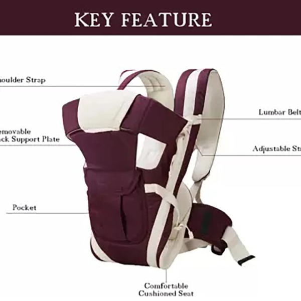 Cutieful High Quality Bag with Strong Belt 4 in 1 Position Baby Carrier (Purple, Front carry facing out)