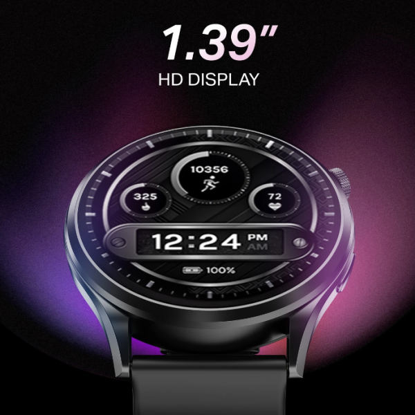 boAt Lunar Discovery Pro, 1.39"Display, Premium Metal Build, Round Dial, BT Calling Smartwatch (Active Black Strap, Free Size)