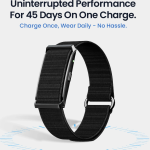 Pebble Qore Fitness Band 45-Day Battery,100+ Sports Modes & Health Suite,Remote Camera (Black Strap, Size : Free Size)