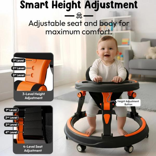 StarAndDaisy Musical Activity Walker (Black, Orange)