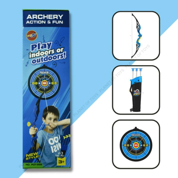 Planet of Toys Heavy Duty Bow Arrow Set for Kids Age 5 -12 Years Outdoor Target Game Archery Archery